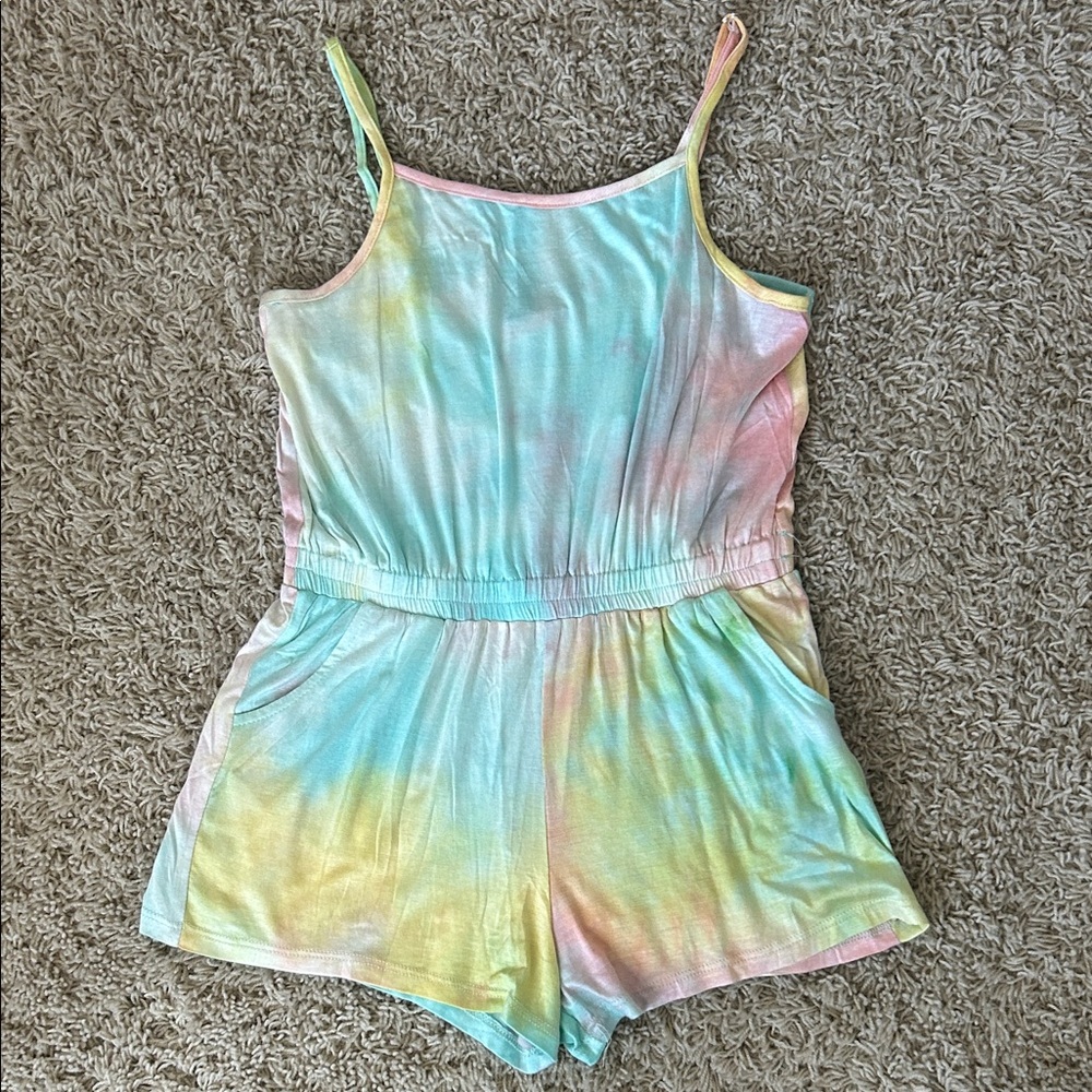 NWOT Me.n.u Girls Pastel Tie-Dye Romper - Multi Size 14